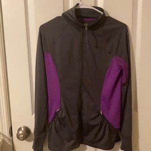Gray and Purple Aeriefit sporting jacket